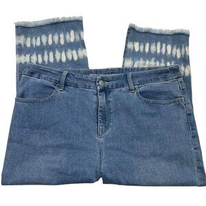 Chicos Perfect stretch tie dye capri jeans Women's size 2(12)